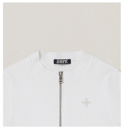 Wild Retro Zipper Knit Cardigan