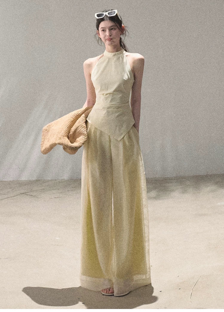 Childhood Tales Mesh Wide-Leg Trousers