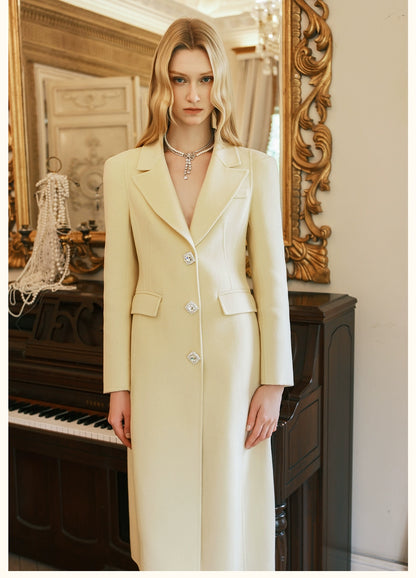 Nata Detachable Shearling Collar Wool Coat