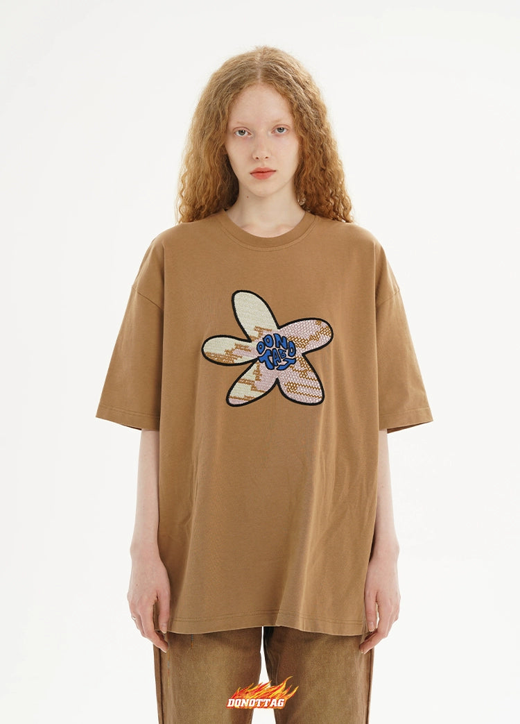 Flower Printed Oversized T-shirt - CHINASQUAD