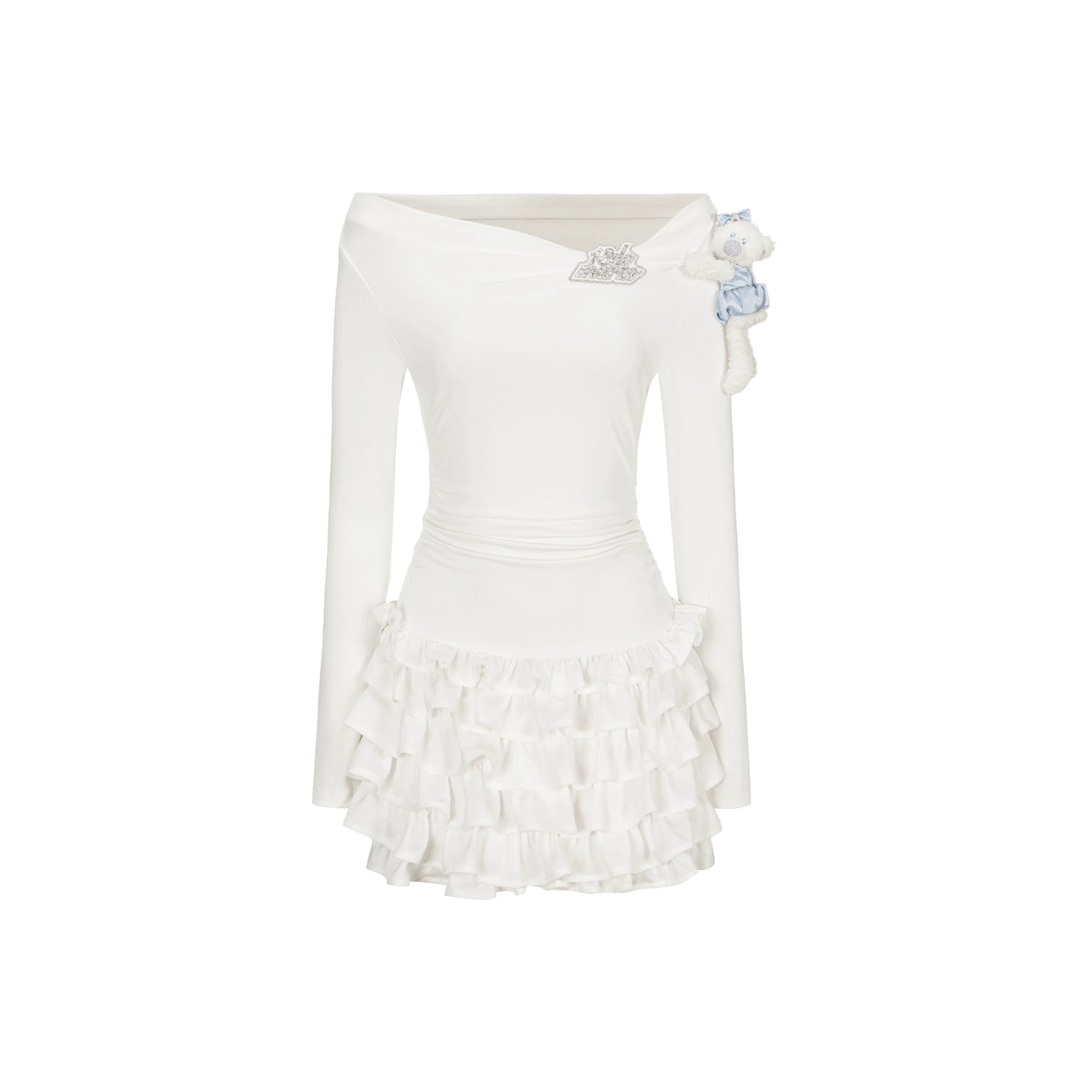 Off-Shoulder Tiered Mini Dress