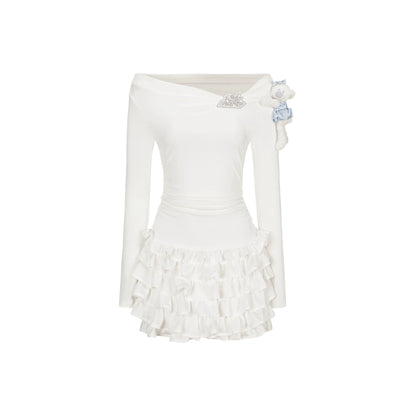 Off-Shoulder Tiered Mini Dress