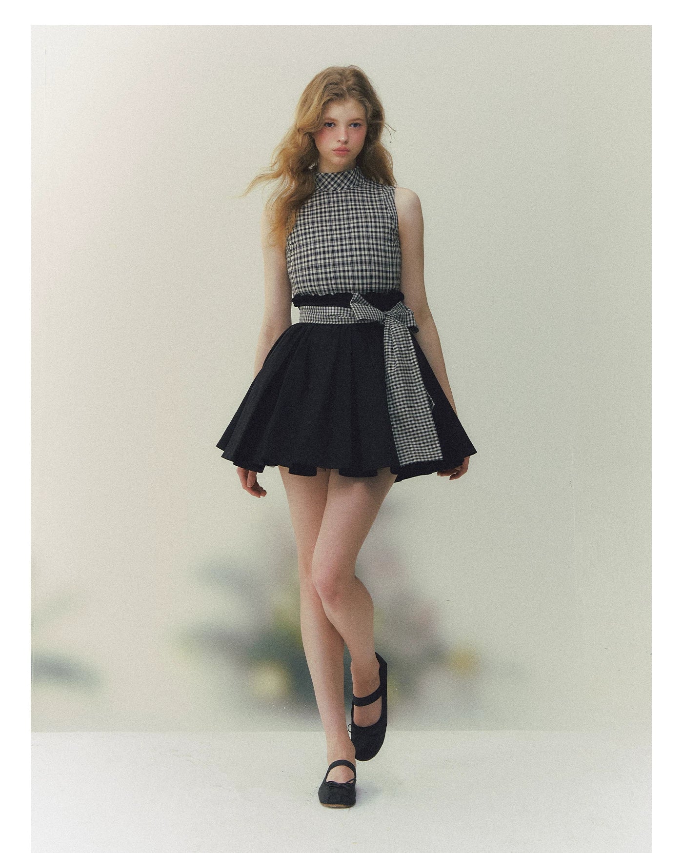 Princess Diary Checkered Puff Dress