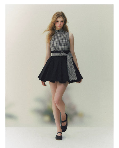 Princess Diary Checkered Puff Dress
