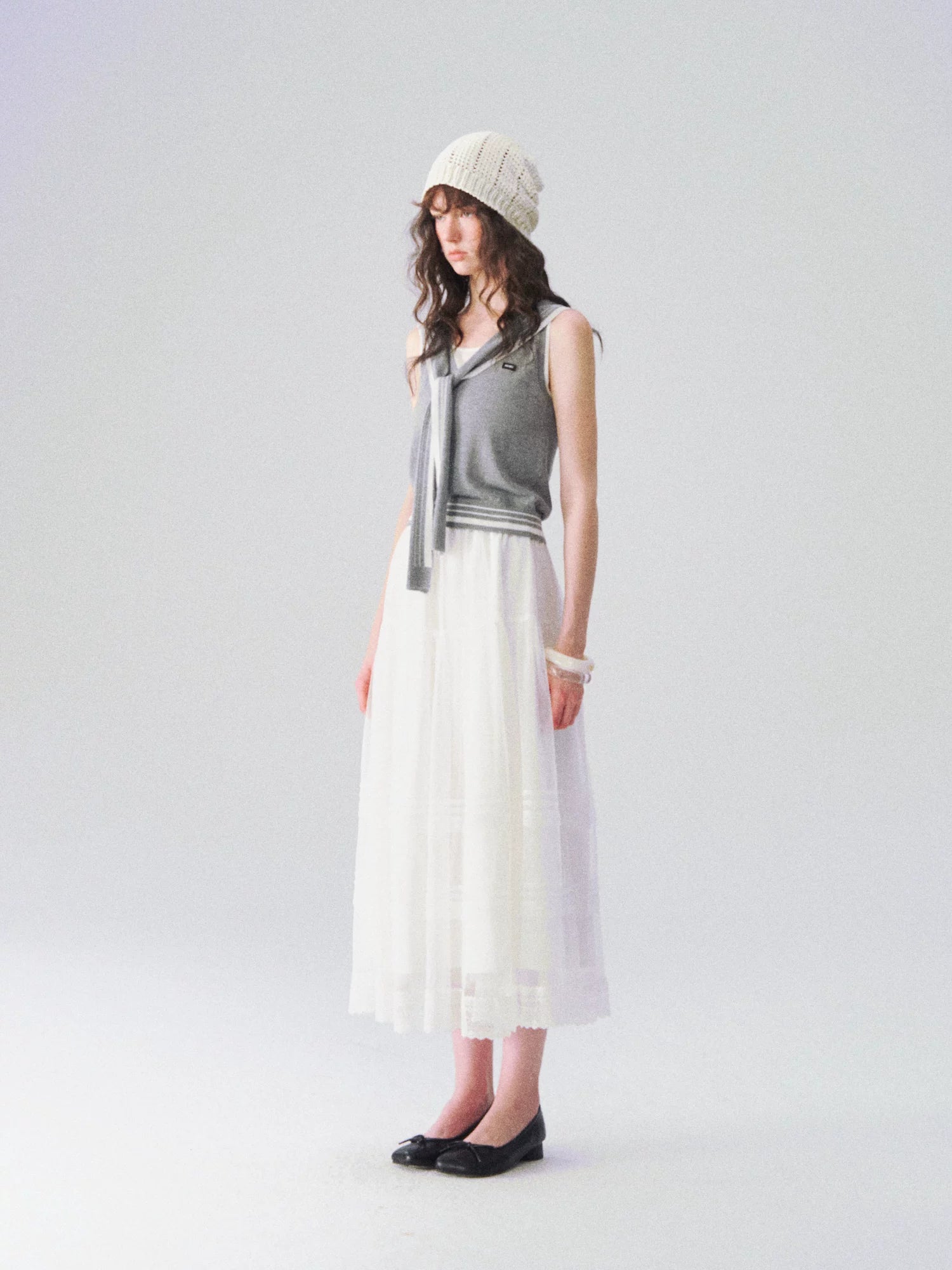 Nautical-Inspired Minimalist Knit Tank Top