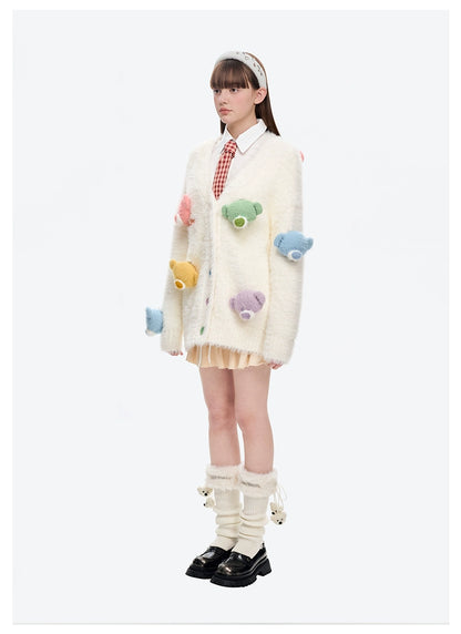 Doozoo Pastel Bear Cardigan