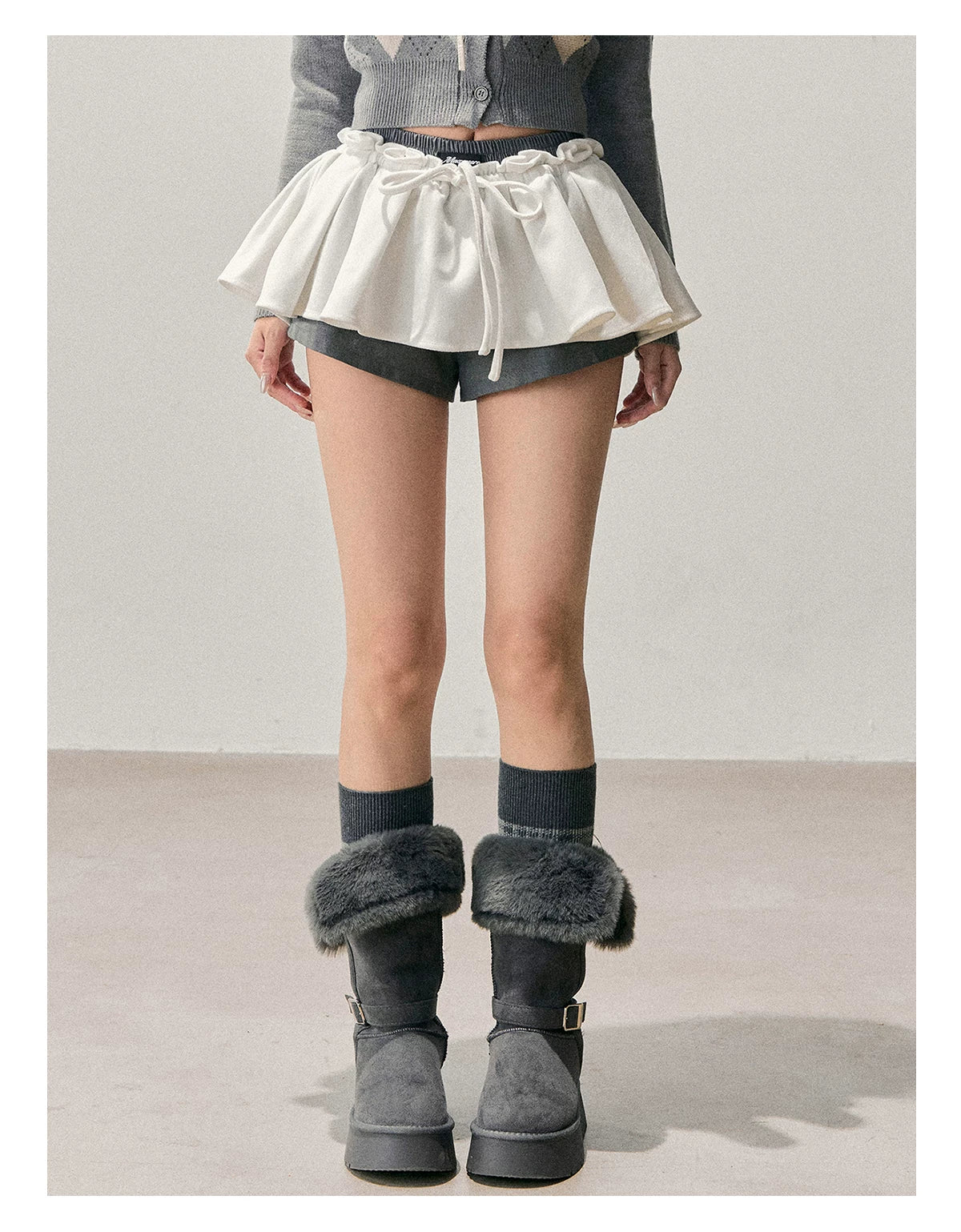 American-Style Puff A-Line Mini Skirt
