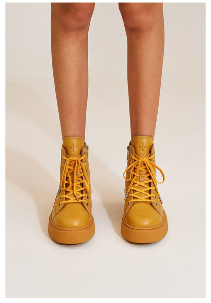 Compass Heritage Retro Leather High-Top Sneakers