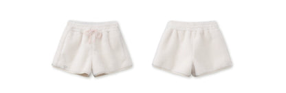 Cream Cloud Fleece Wool Shorts