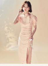 Pink Cheongsam Dress - CHINASQUAD