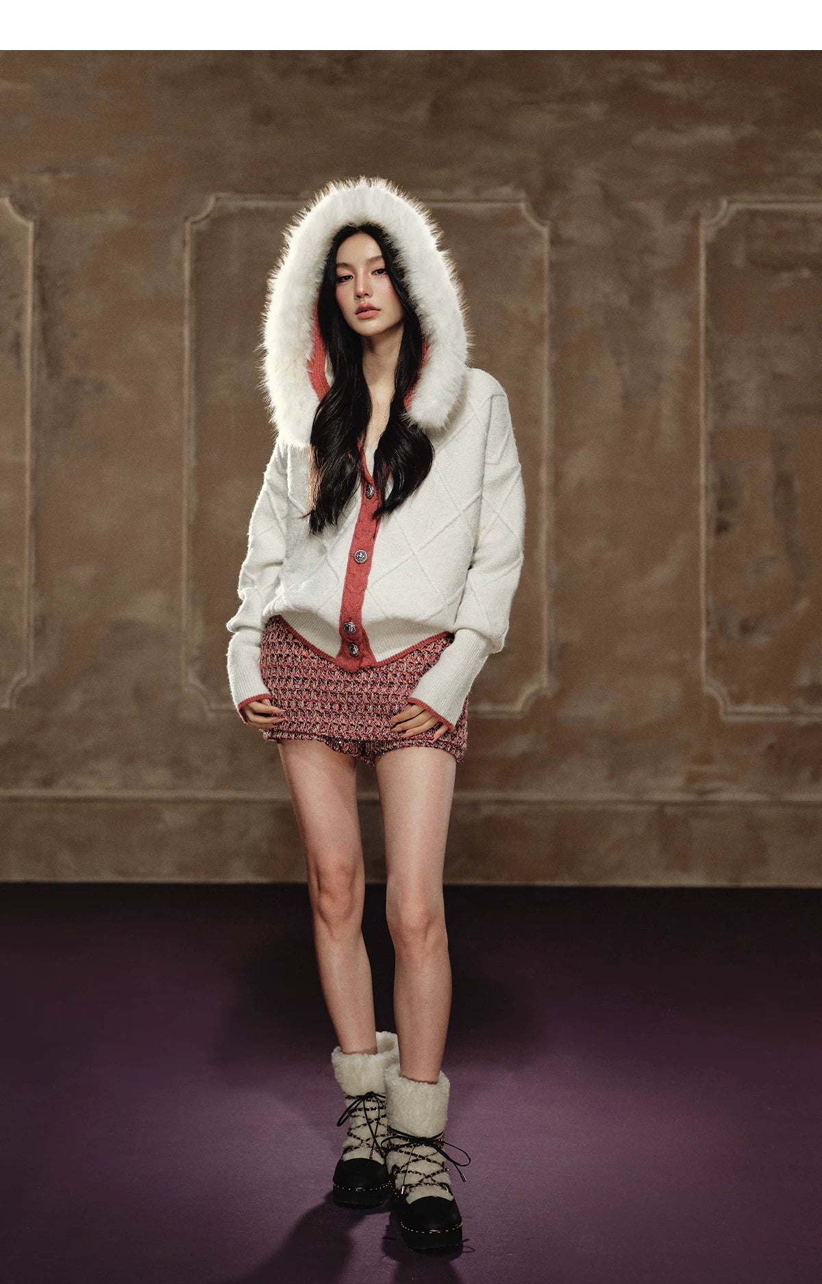 Tweed-Style A-Line Mini Skirt