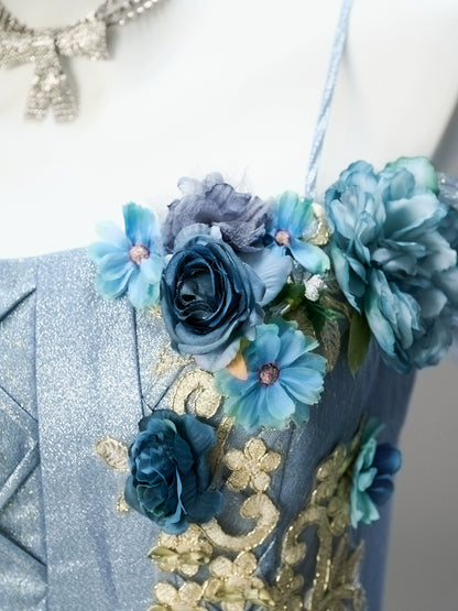 Underwater World Tulle Gown with Floral Embellishments