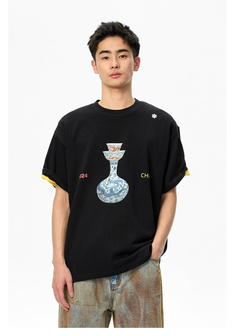 Black Short-Sleeve T-Shirt - CHINASQUAD