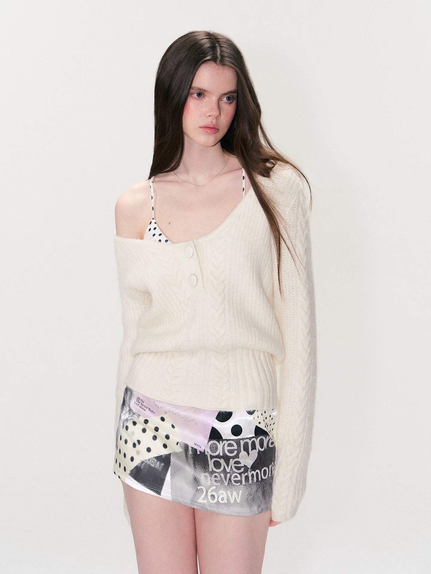 Color-Block Polka Dot Triangle Bralette Top