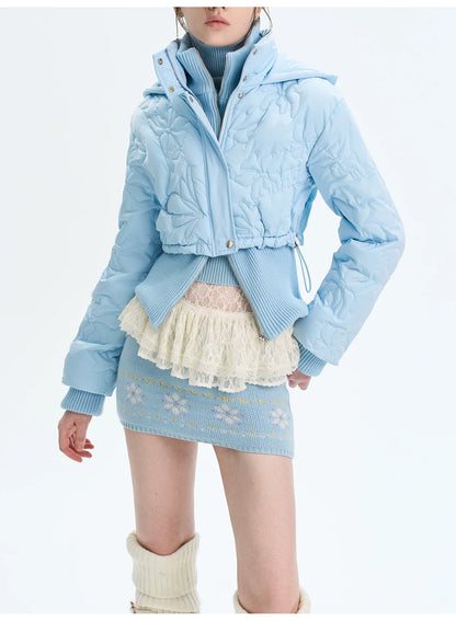 Quilted Embossed Short Down Jacket