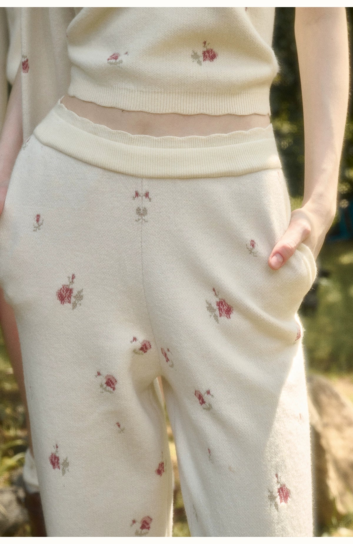 Cosagach Floral Knit Cardigan &amp; Bottoms Set