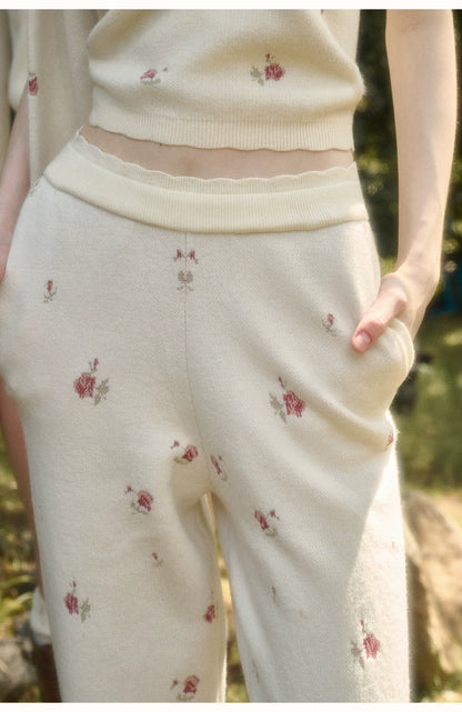 Cosagach Floral Knit Cardigan &amp; Bottoms Set