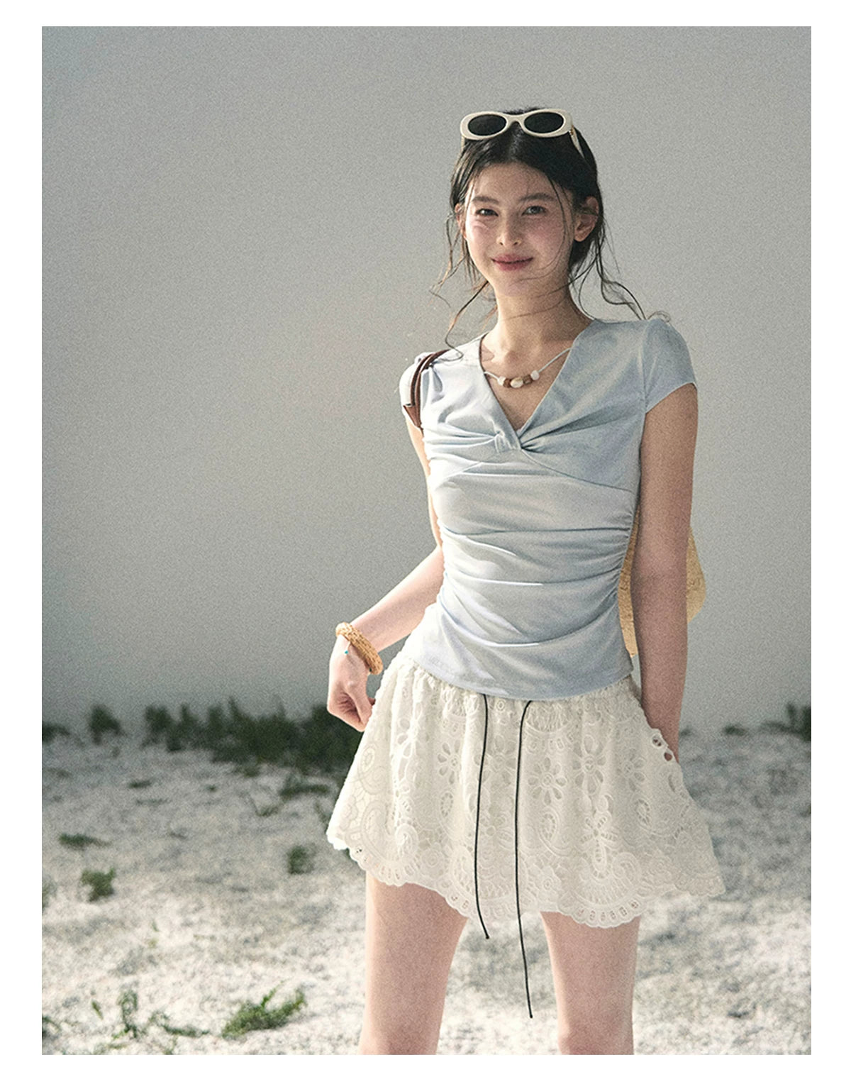 “Lost in Your Embrace” French Floral Cutwork Bubble Mini Skirt