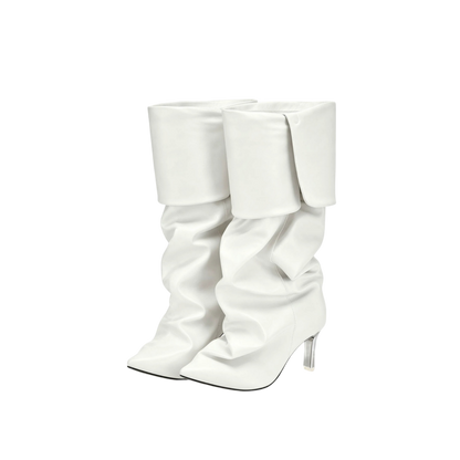 Slouch-Stiefel mit spitzer Zehenpartie