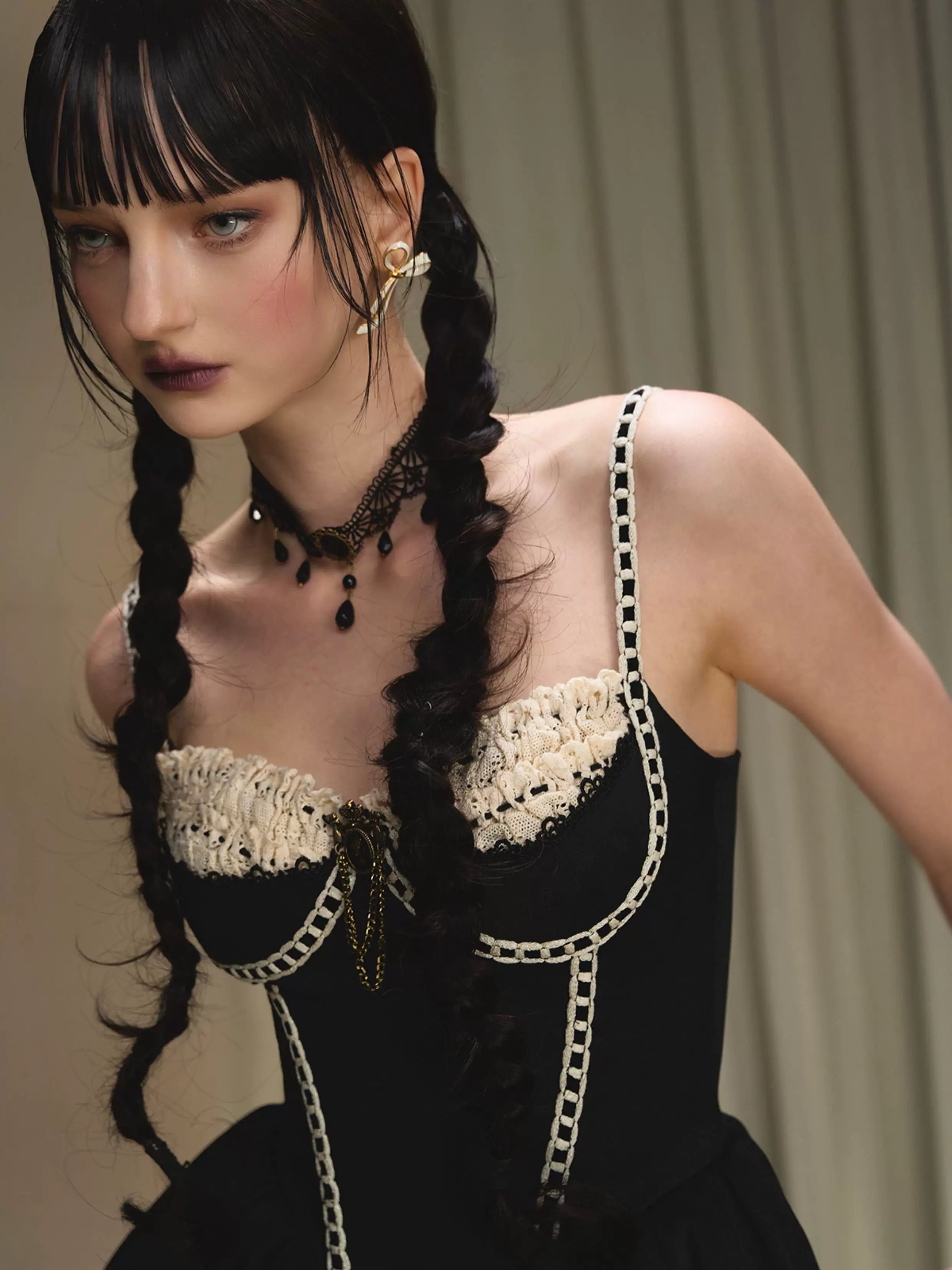 Villain Kate Corset Strap Little Black Dress