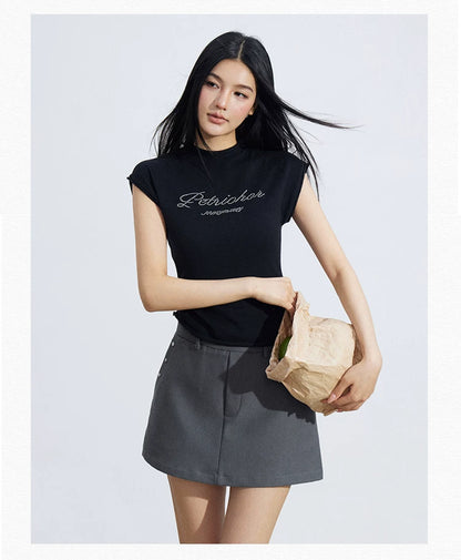 Soft Sculpt Rolled-Edge Sleeveless Knit Top