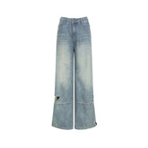 Blue Denim Wide-leg Pants - CHINASQUAD