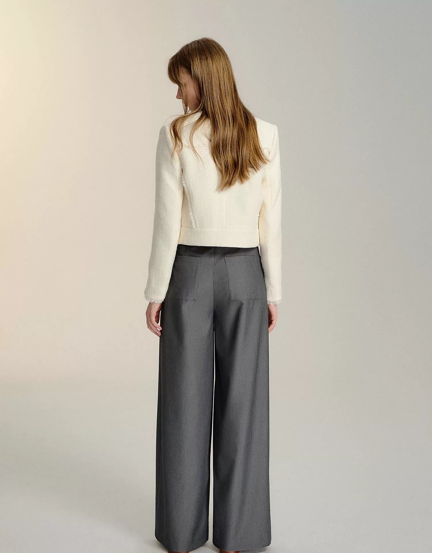 Black &amp; Gray Center Seam Wide-Leg Pants