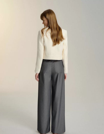 Black &amp; Gray Center Seam Wide-Leg Pants