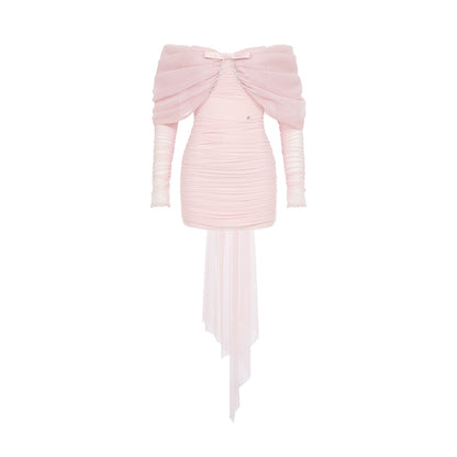 Reve Beaded Bow Strapless Mini Dress