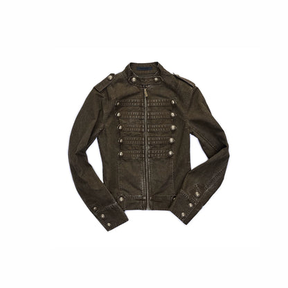 Double-Breasted Distressed Canvas Jacket