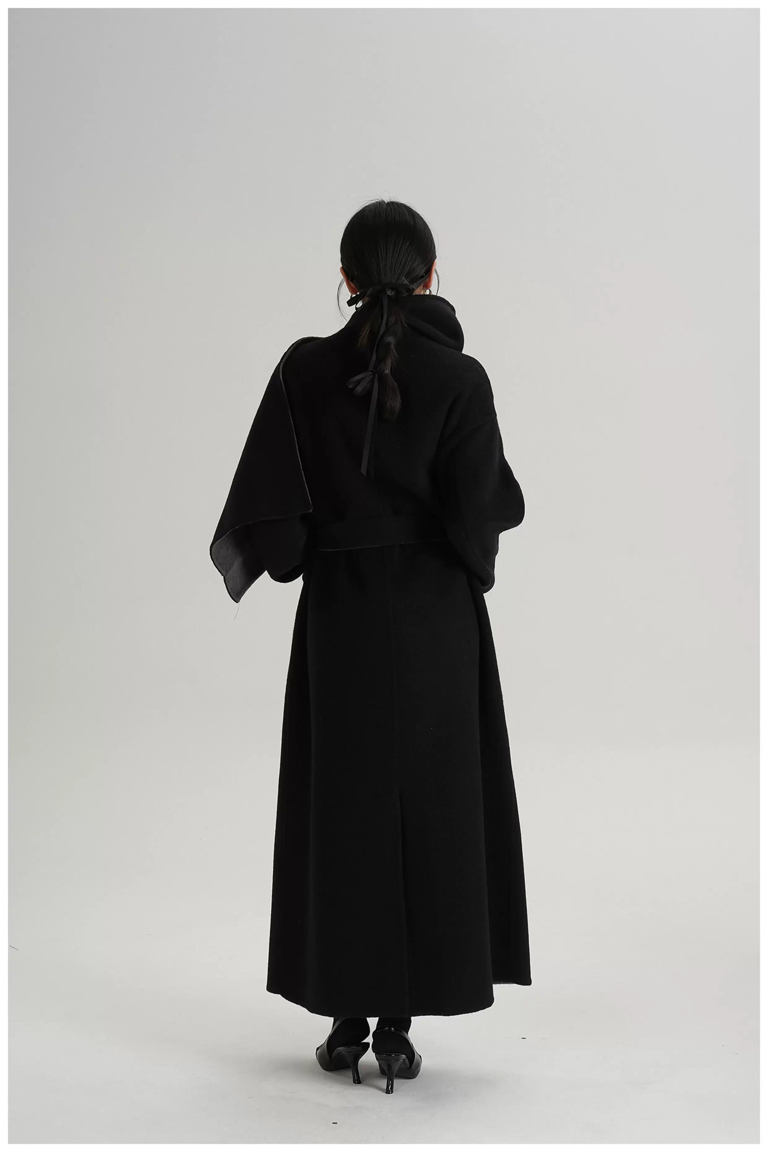 Two-Tone Double-Faced Wool Long Coat
