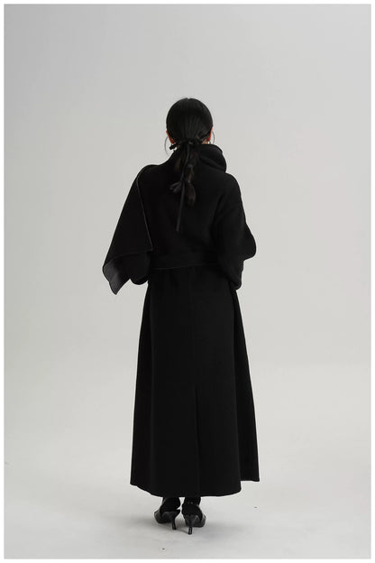 Two-Tone Double-Faced Wool Long Coat