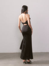 Ouro Shiny Satin Long Dress - CHINASQUAD
