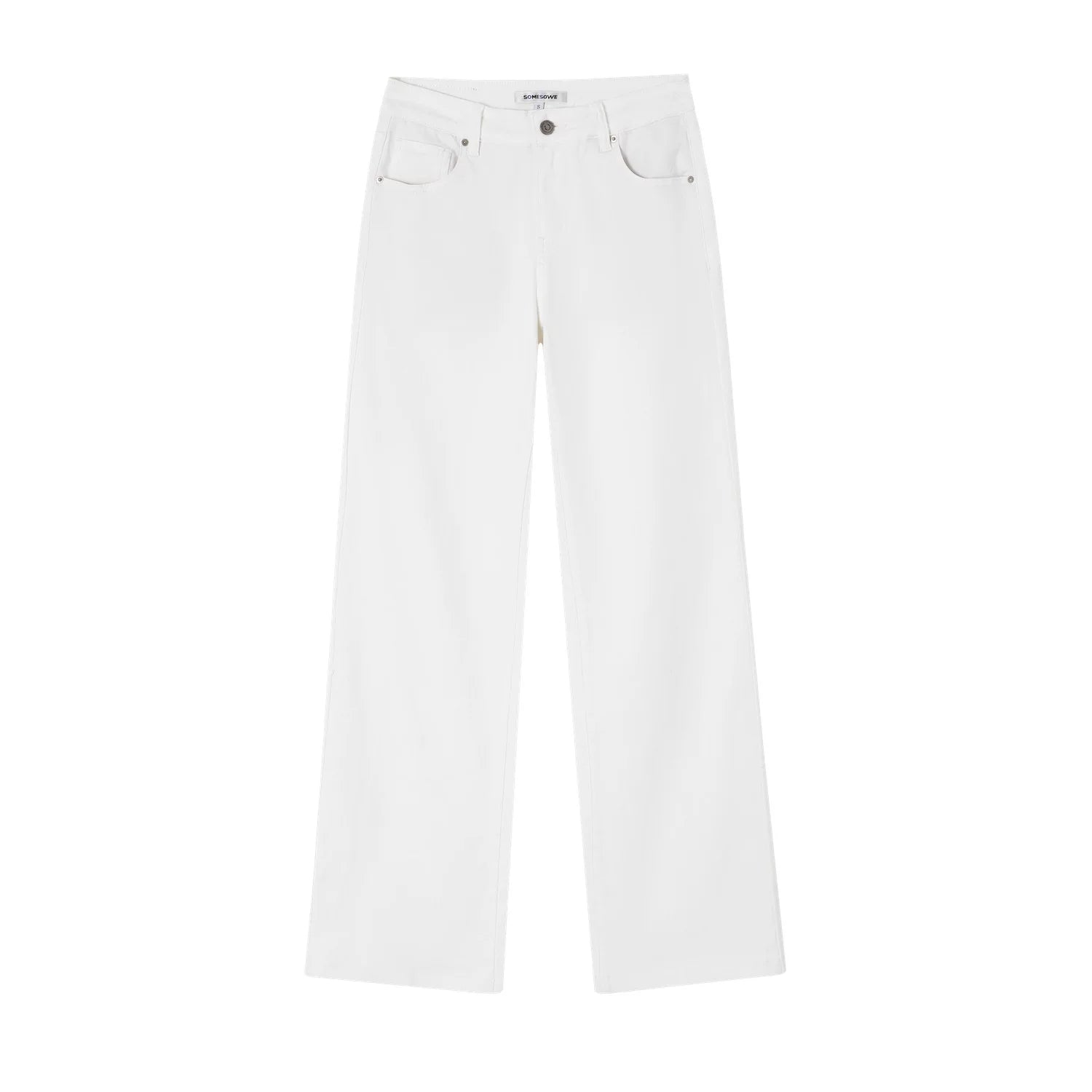 Cloud Stretch Straight-Leg White Denim Jeans