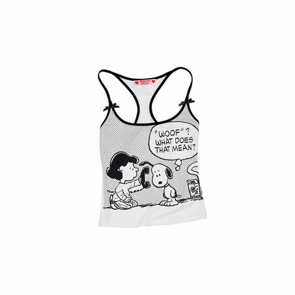 Snoopy Contrast Trim Fitted Camisole Top