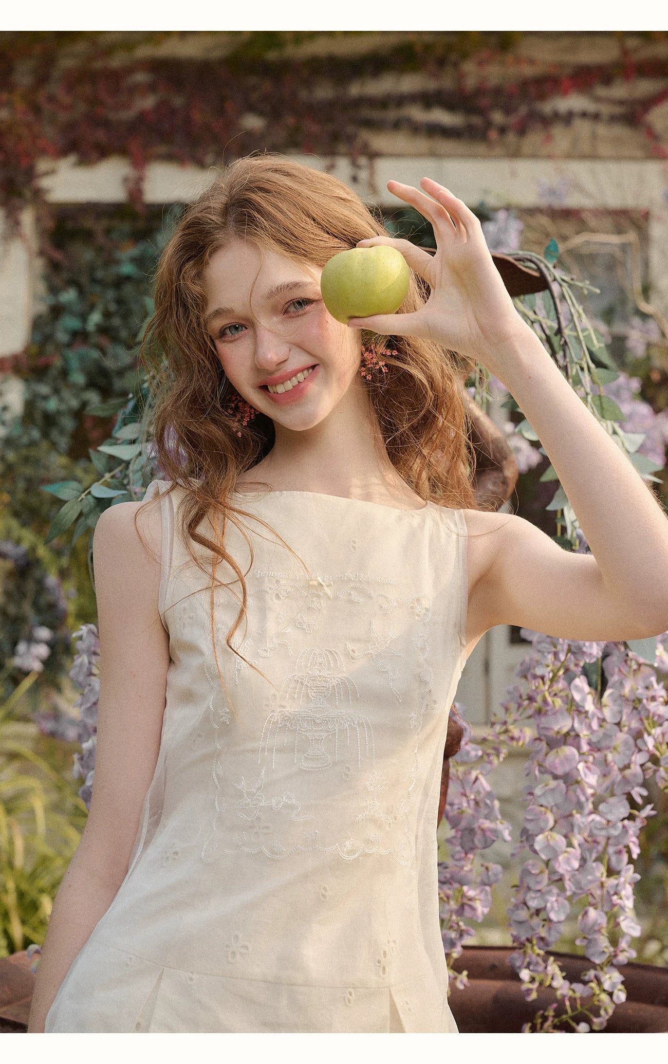 Sky Island Embroidered Layered White Dress