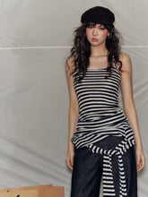 Striped Off Shoulder Fake Two-Piece T-Shirt - CHINASQUAD