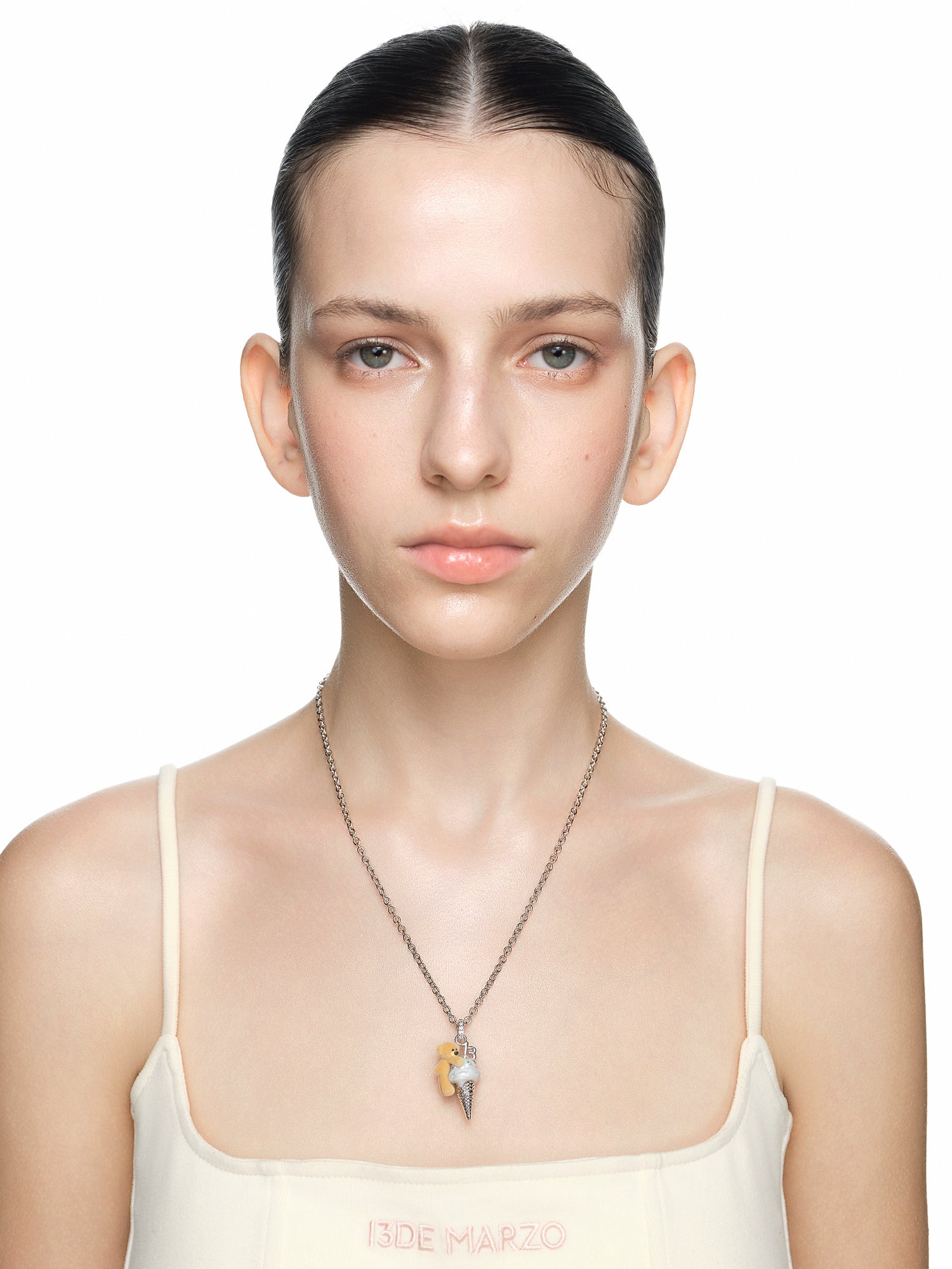 Ice Cream Teddy Vintage Silver Necklace