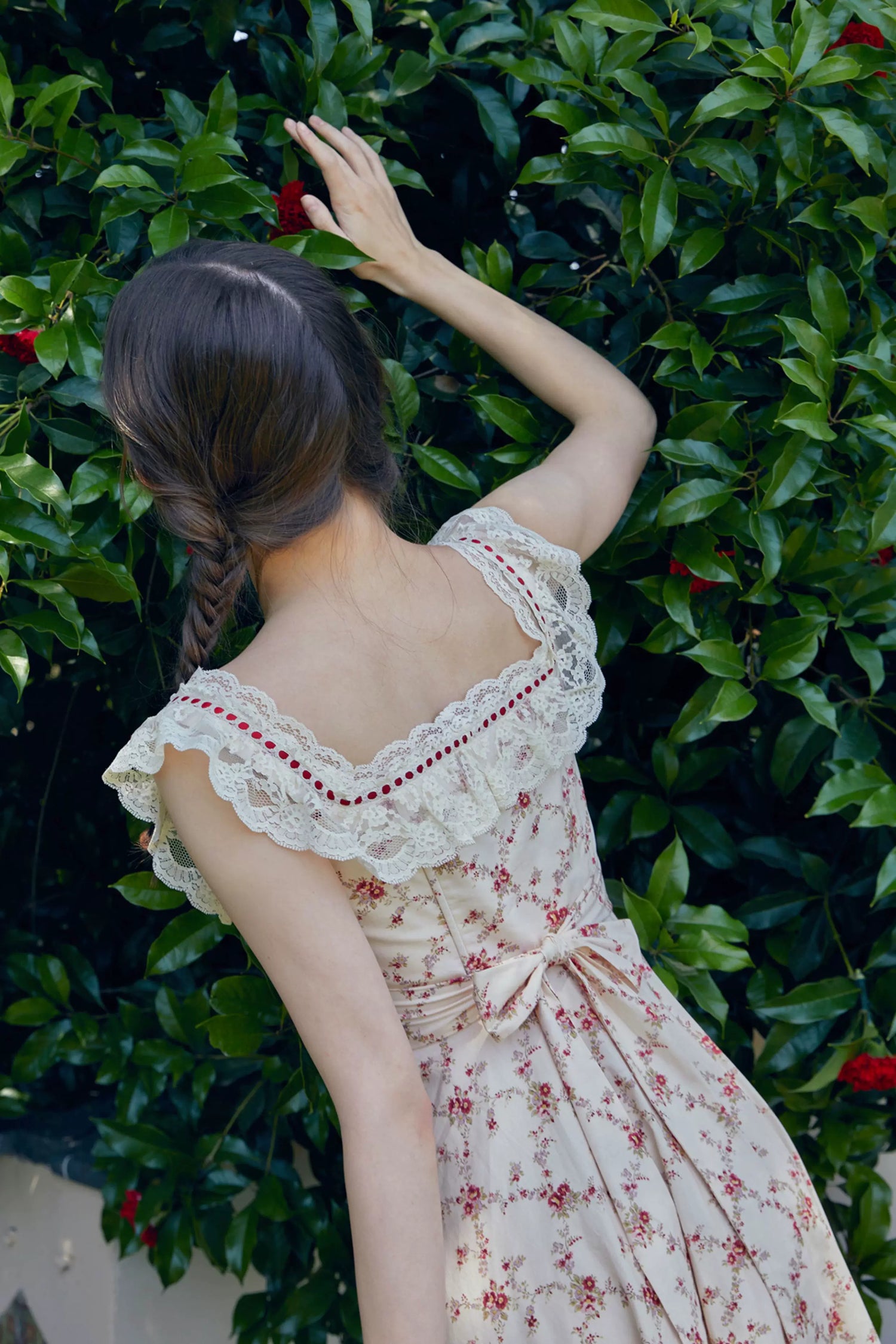 Pastoral Lace Corset Square-Neck Dress