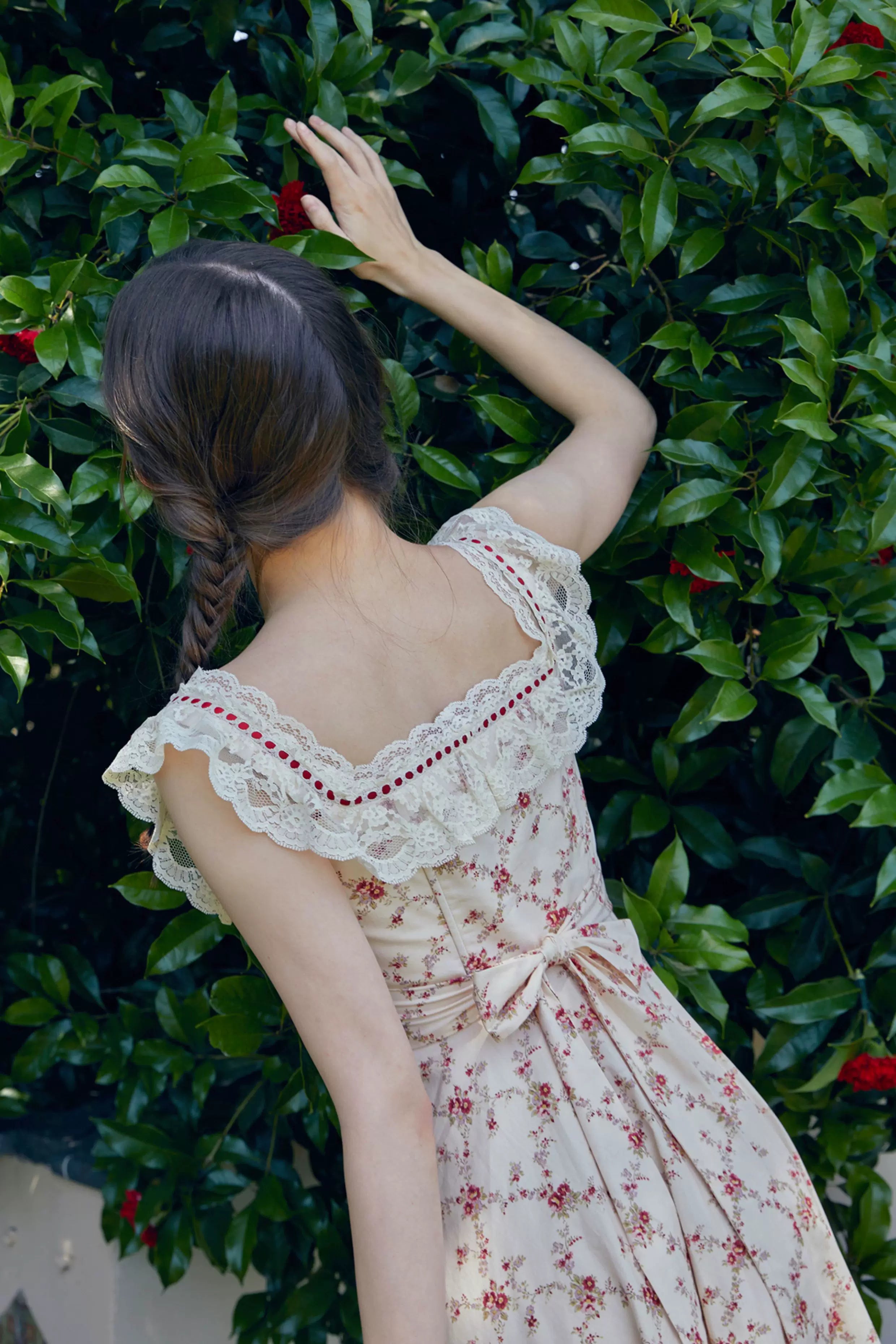 Pastoral Lace Corset Square-Neck Dress