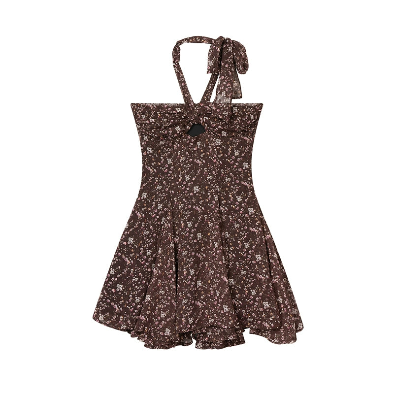 Dark Brown Floral Dress