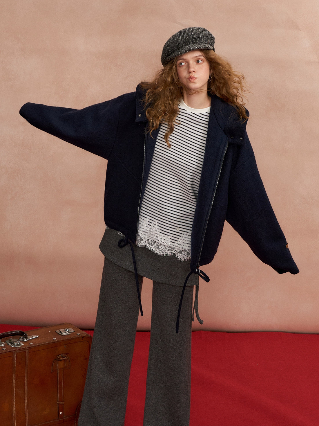 Hooded Cropped Wool Sweater