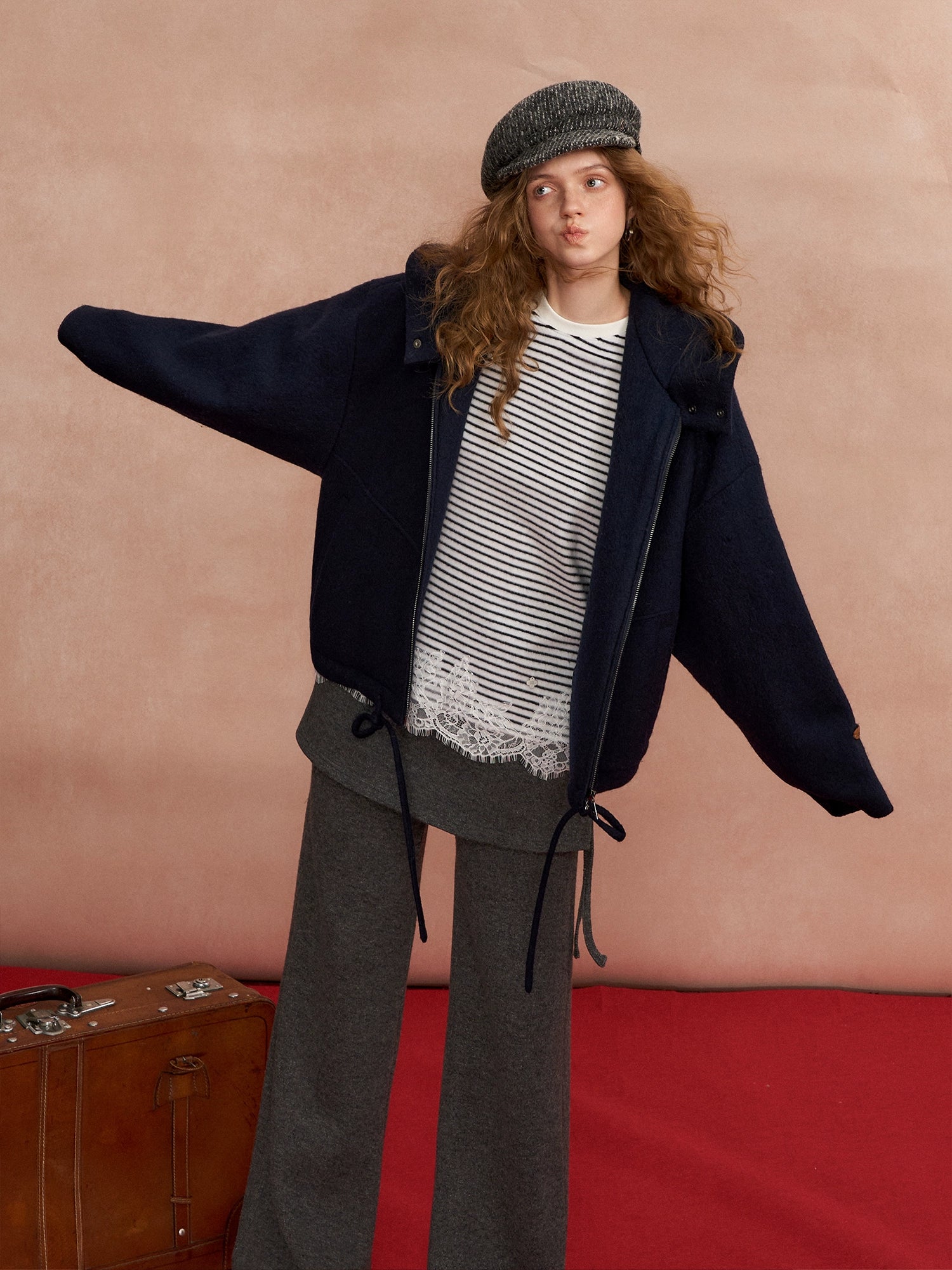 Hooded Cropped Wool Sweater