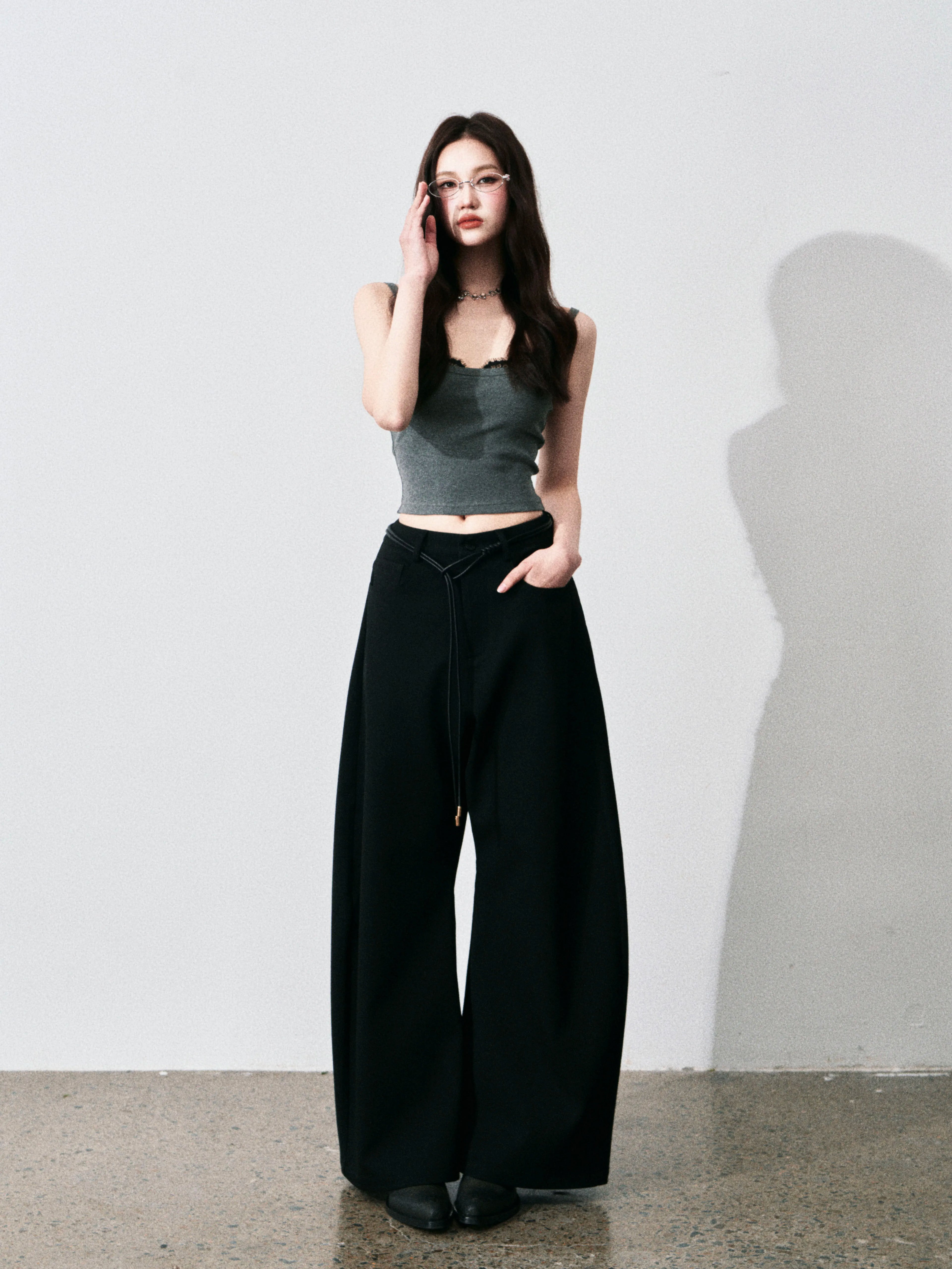 Contrast Lace Trim Slim-Fit Camisole