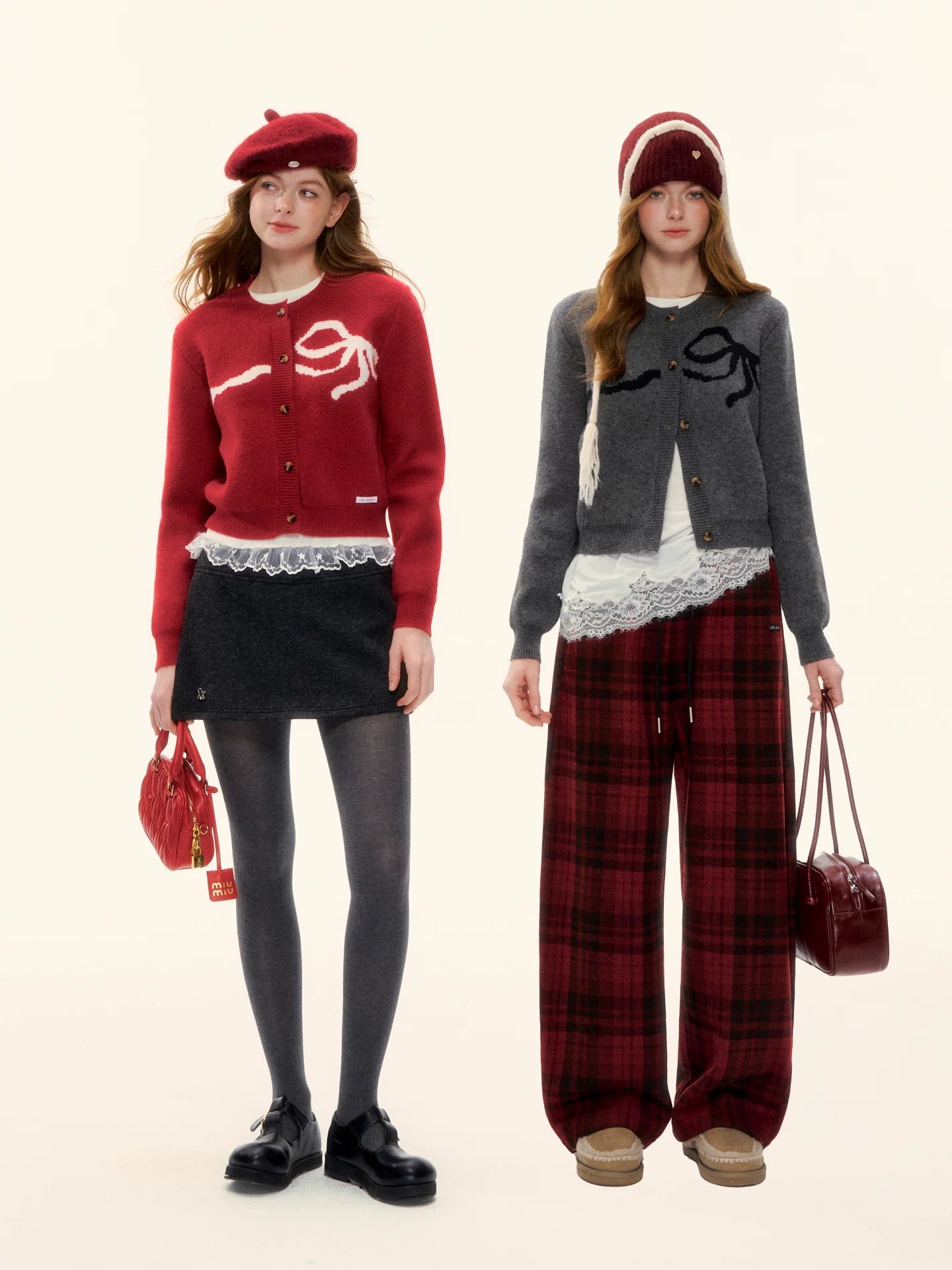 Crewneck Button-Front Cropped Knit Cardigan