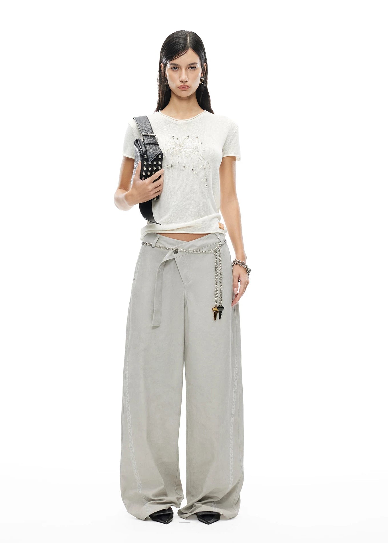 Firework Embroidered Silk Linen Tee