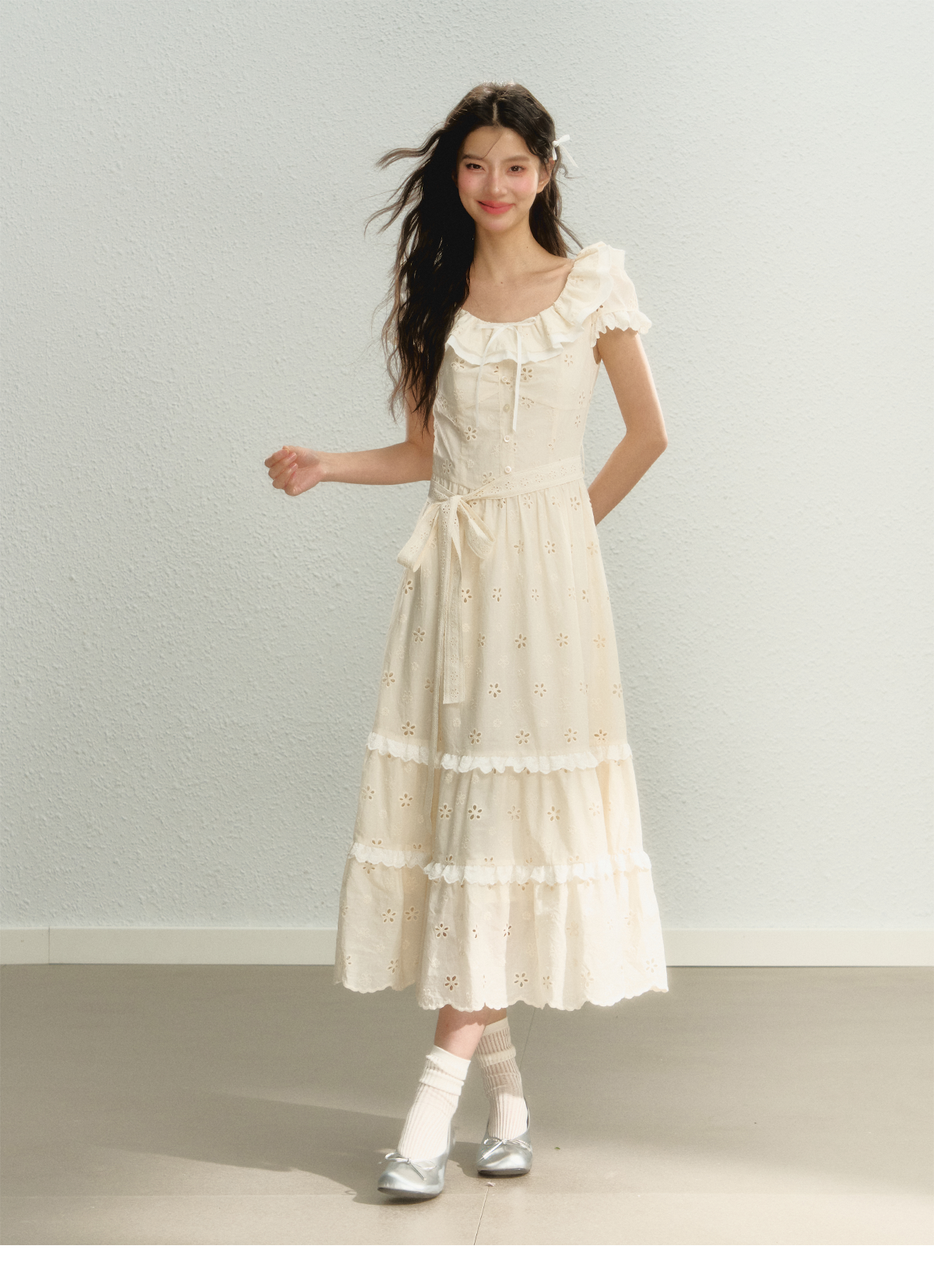 White Embroidered Dress - CHINASQUAD