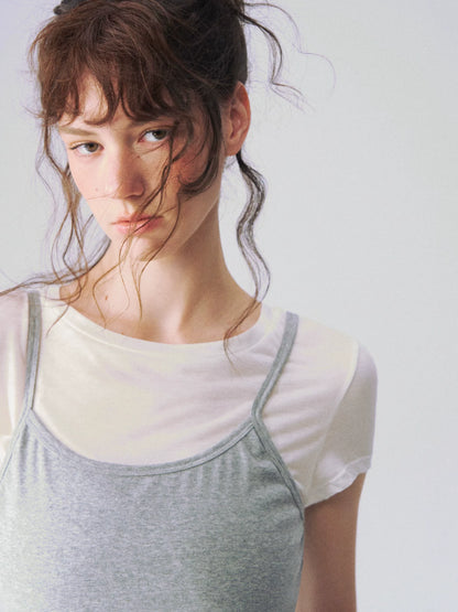 Layered Ruffle Trim Two-Piece Short Sleeve Top