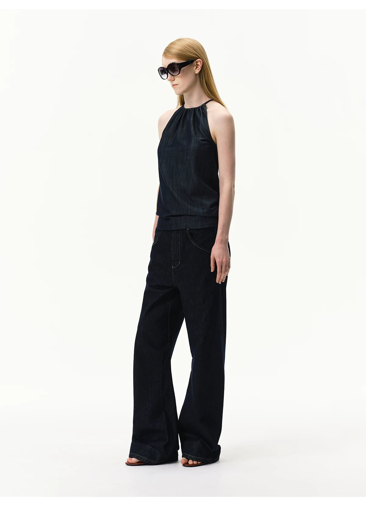 Lyocell Textured Sleeveless Top
