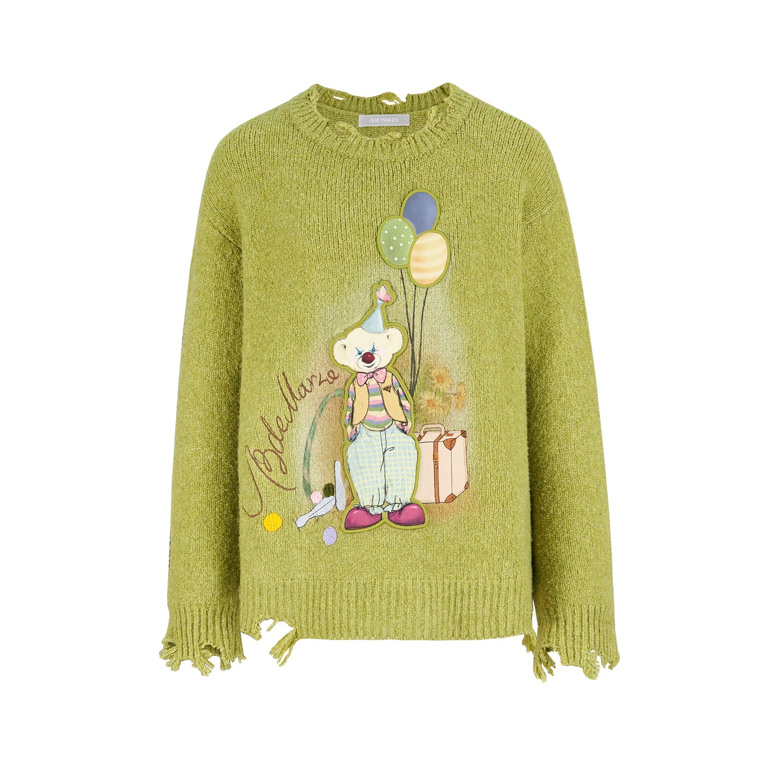 Illustrated Crewneck Knit Sweater